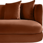 Alder 93.5" Velvet Upholstered Sofa in Cognac