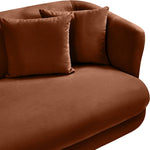 Alder 93.5" Velvet Upholstered Sofa in Cognac