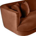 Alder 93.5" Velvet Upholstered Sofa in Cognac