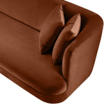 Alder 93.5" Velvet Upholstered Sofa in Cognac