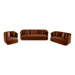 Alder 93.5" Velvet Upholstered Sofa in Cognac