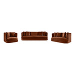 Alder 93.5" Velvet Upholstered Sofa in Cognac