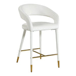 Destiny Velvet Upholstered Counter Stool in Cream