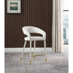 Destiny Velvet Upholstered Counter Stool in Cream