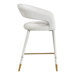 Destiny Velvet Upholstered Counter Stool in Cream