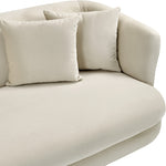 Alder 93.5" Velvet Upholstered Sofa in Cream