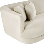 Alder 93.5" Velvet Upholstered Sofa in Cream