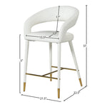 Destiny Velvet Upholstered Counter Stool in Cream