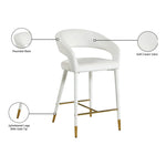 Destiny Velvet Upholstered Counter Stool in Cream