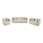 Alder 93.5" Velvet Upholstered Sofa in Cream