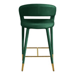 Destiny Velvet Upholstered Counter Stool in Green