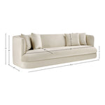 Alder 93.5" Velvet Upholstered Sofa in Cream