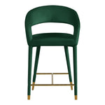 Destiny Velvet Upholstered Counter Stool in Green