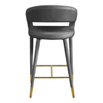 Destiny Velvet Upholstered Counter Stool in Grey