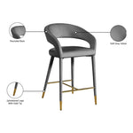 Destiny Velvet Upholstered Counter Stool in Grey