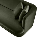 Alder 93.5" Velvet Upholstered Sofa in Green