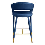 Destiny Velvet Upholstered Counter Stool in Navy