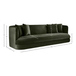 Alder 93.5" Velvet Upholstered Sofa in Green