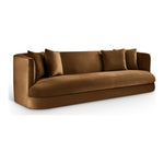 Alder 93.5" Velvet Upholstered Sofa in Saddle