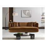 Alder 93.5" Velvet Upholstered Sofa in Saddle