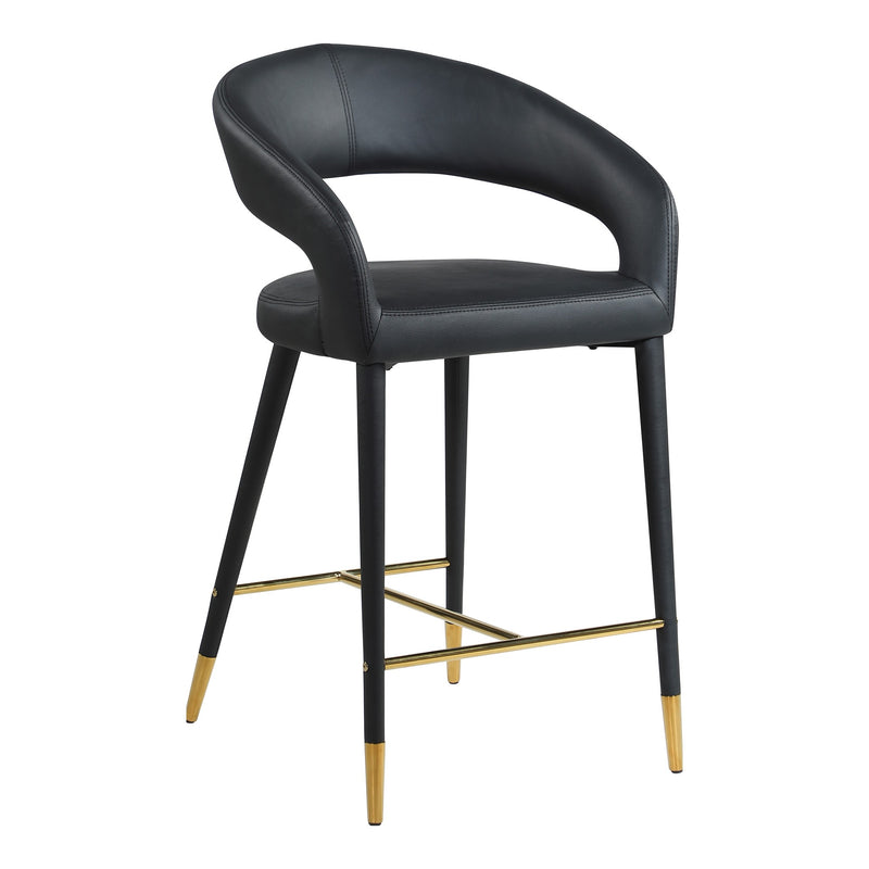 Destiny Vegan Leather Upholstered Counter Stool in Black
