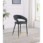 Destiny Vegan Leather Upholstered Counter Stool in Black