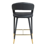 Destiny Vegan Leather Upholstered Counter Stool in Black