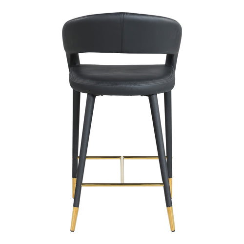 Destiny Vegan Leather Upholstered Counter Stool in Black