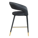 Destiny Vegan Leather Upholstered Counter Stool in Black