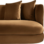 Alder 93.5" Velvet Upholstered Sofa in Saddle