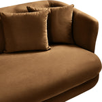 Alder 93.5" Velvet Upholstered Sofa in Saddle