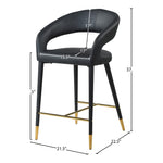 Destiny Vegan Leather Upholstered Counter Stool in Black