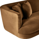Alder 93.5" Velvet Upholstered Sofa in Saddle