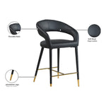 Destiny Vegan Leather Upholstered Counter Stool in Black