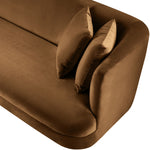 Alder 93.5" Velvet Upholstered Sofa in Saddle