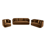 Alder 93.5" Velvet Upholstered Sofa in Saddle