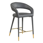 Destiny Vegan Leather Upholstered Counter Stool in Grey