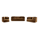 Alder 93.5" Velvet Upholstered Sofa in Saddle