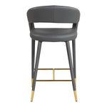 Destiny Vegan Leather Upholstered Counter Stool in Grey