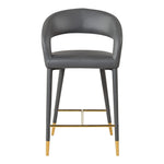Destiny Vegan Leather Upholstered Counter Stool in Grey