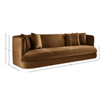 Alder 93.5" Velvet Upholstered Sofa in Saddle