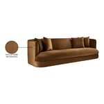 Alder 93.5" Velvet Upholstered Sofa in Saddle