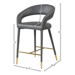 Destiny Vegan Leather Upholstered Counter Stool in Grey