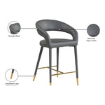 Destiny Vegan Leather Upholstered Counter Stool in Grey