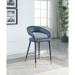 Destiny Vegan Leather Upholstered Counter Stool in Navy