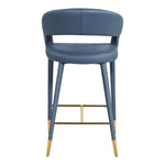 Destiny Vegan Leather Upholstered Counter Stool in Navy
