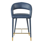 Destiny Vegan Leather Upholstered Counter Stool in Navy