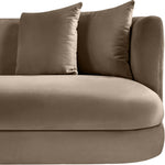 Alder 93.5" Velvet Upholstered Sofa in Taupe