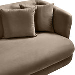 Alder 93.5" Velvet Upholstered Sofa in Taupe