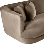 Alder 93.5" Velvet Upholstered Sofa in Taupe